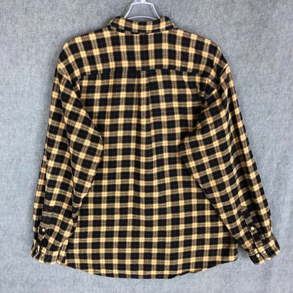 Carhartt Flannel Shirt XXL 2XL Buttton Up Long Sleeve Plaid Brown Men's - Picture 2 of 9